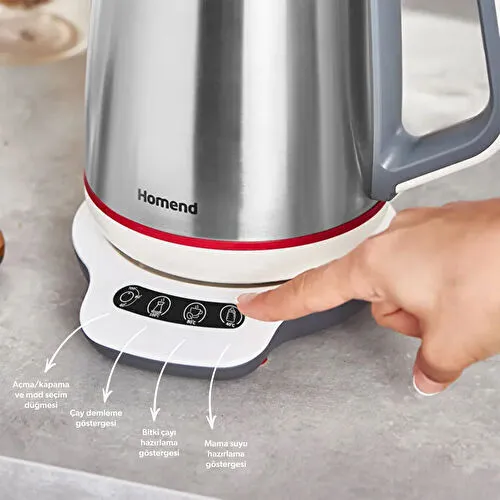 Homend Royaltea 1709H Dokunmatik Konuşan Çelik Çay Makinesi Inox