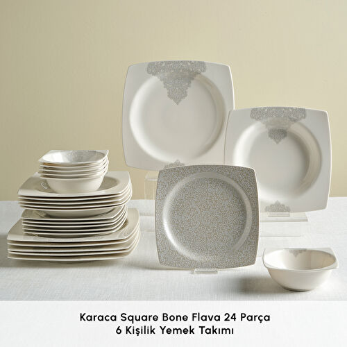 Karaca Square Bone Flava 24 Parça 6 Kişilik Yemek Takımı Karaca Square Bone Flava 24 Parça 6 Kişilik Yemek Takımı