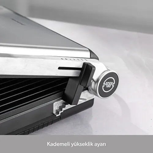 Homend Grilliant 1342H 3 in 1 Inox Gövde Çift Taraflı XL Döküm Plaka Tost ve Izgara Makinesi