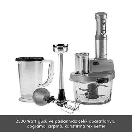 Karaca Mastermaid Prosteel Uzun Blender Ayaklı 6 Bıçaklı Cam Mutfak Robotu 2500W Galaxy Grey Karaca Mastermaid Prosteel Uzun Blender Ayaklı 6 Bıçaklı Cam Mutfak Robotu 2500W Galaxy Grey