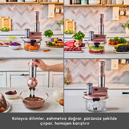 Karaca Mastermaid Prosteel Uzun Blender Ayaklı 6 Bıçaklı Cam Mutfak Robotu 2500W Rosegold Karaca Mastermaid Prosteel Uzun Blender Ayaklı 6 Bıçaklı Cam Mutfak Robotu 2500W Rosegold
