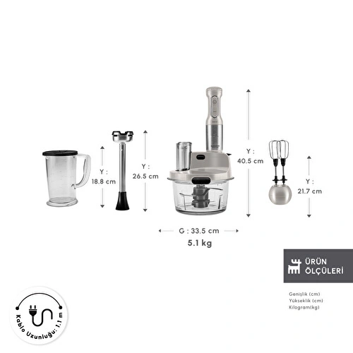 Karaca Mastermaid Prosteel Cam 2500W Swiss Cream