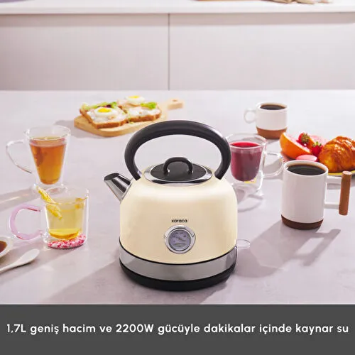 Karaca Retro 2202 Su Isıtıcısı Krem 2200W 