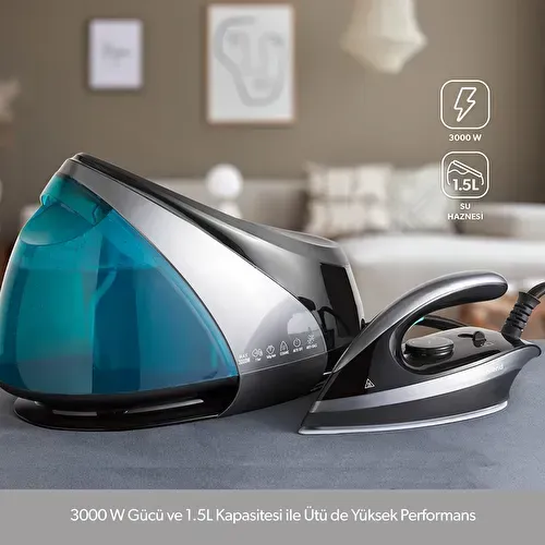 Homend Jetsteam 1166h Buhar Kazanlı Ütü Mavi Siyah Homend Jetsteam 1166h Buhar Kazanlı Ütü Mavi Siyah