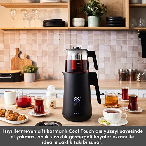 Karaca Cool Touch 1502 Çift Cidarlı Dijital Ekran Çay Makinesi Black