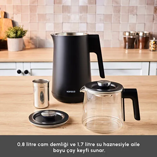 Karaca Cool Touch 1502 Çift Cidarlı Dijital Ekran Çay Makinesi Black