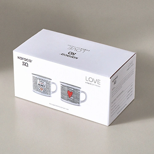 Karaca Love Kalpli 2'li Çay Fincanı 180 ml Karaca Love Kalpli 2'li Çay Fincanı 180 ml