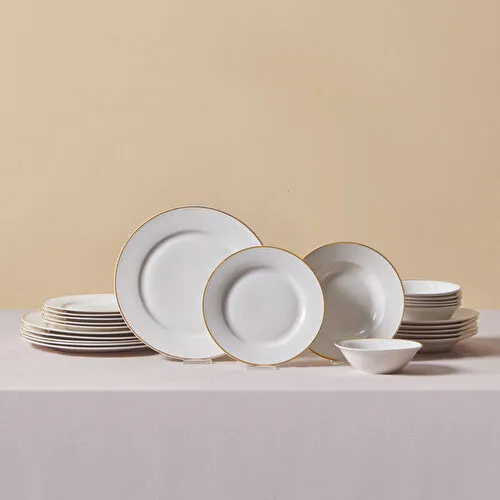 Karaca Elegance Bone Rebeca 24 Parça 6 Kişilik Yemek Takımı Gold