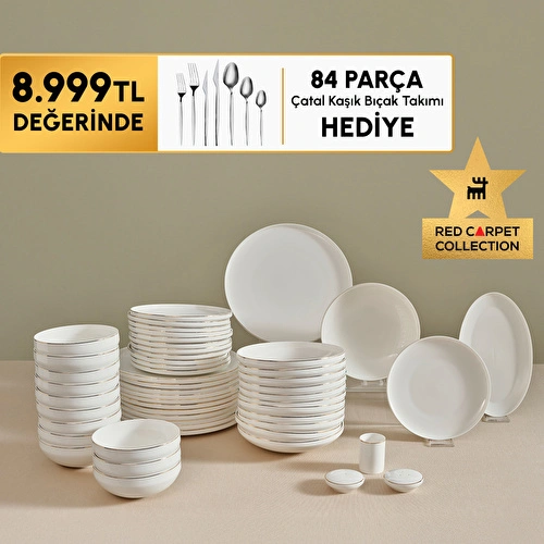 Karaca Red Carpet Collection Stream Bone Merope 53 Parça 12 Kişilik Yemek Takımı Gold