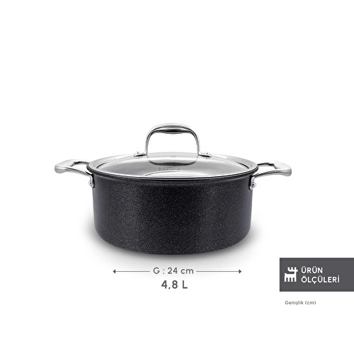 Karaca Biodiamond Pro İndüksiyon Tabanlı Tencere 24 Cm