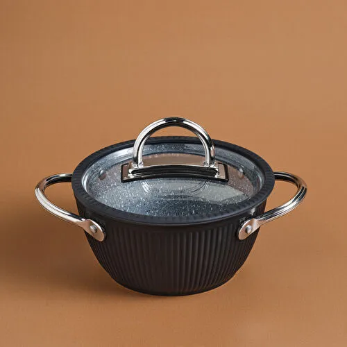 Karaca Biogranit Lopus Tencere 18 Cm Siyah