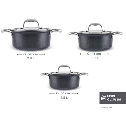 Karaca Biodiamond Pro İndüksiyon Tabanlı 6 Parça Tencere Seti