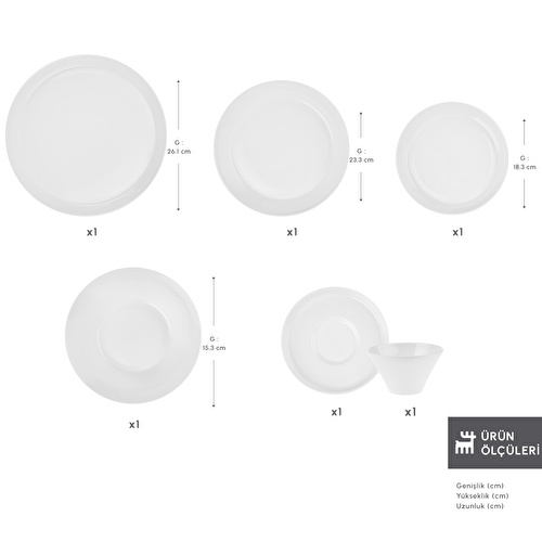 Karaca x Hussein Chalayan Fine Pearl 6 Parça Tek Kişilik Yemek Takımı