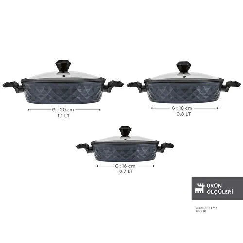 Karaca Biodiamond Antibakteriyel Kulp İndüksiyon Tabanlı 6 Parça Sahan Seti