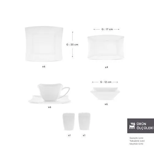 Karaca Forever Bone New Perfect White 26 Parça 6 Kişilik Kahvaltı Takımı