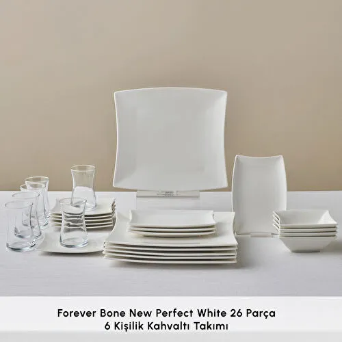 Karaca Forever Bone New Perfect White 26 Parça 6 Kişilik Kahvaltı Takımı