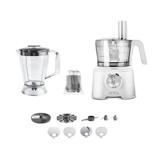 Karaca Mastermaid Power Multifunctional 10 in 1 Mutfak Robotu Matte White 2000W