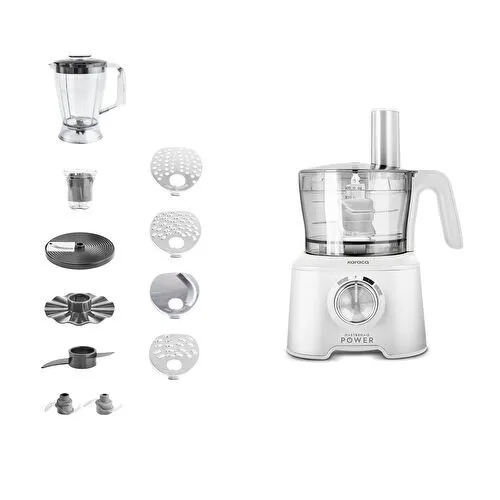 Karaca Mastermaid Power Multifunctional 10 in 1 Mutfak Robotu Matte White 2000W