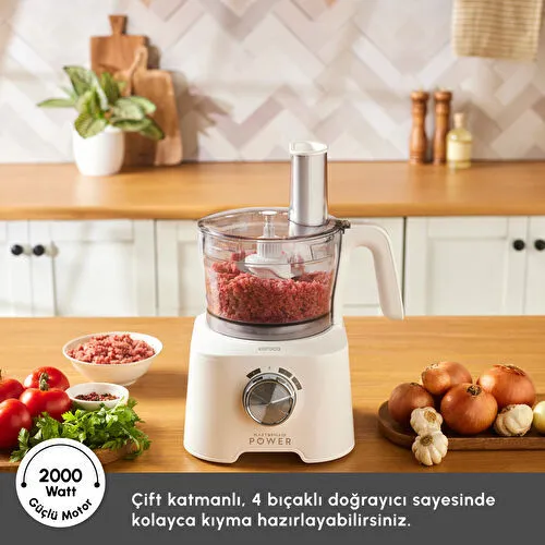 Mastermaid Power Multifunctional 10 in 1 Mutfak Robotu Matte White 2000W