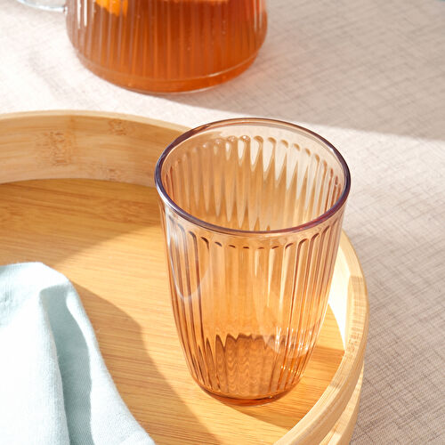 Karaca Gordes 6'lı Cam Meşrubat Bardağı 370 ml Amber