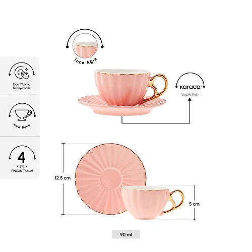 Karaca Golf 4 Kişilik Kahve Fincan Takımı 90 ml Karaca Golf 4 Kişilik Kahve Fincan Takımı 90 ml
