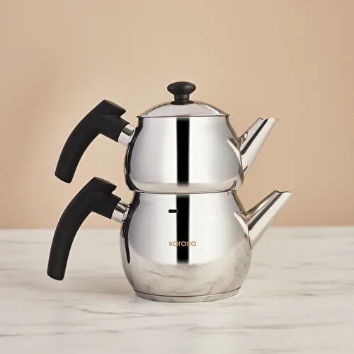 Karaca Adelya İndüksiyon Tabanlı Mini Boy Siyah Çaydanlık Takımı