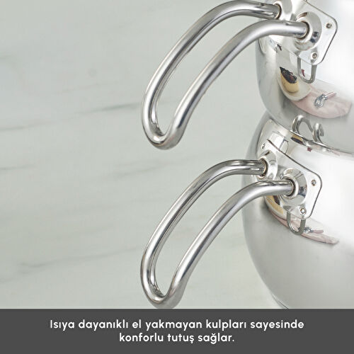 Karaca Adelya İndüksiyon Tabanlı Mini Boy Metal Çaydanlık Takımı