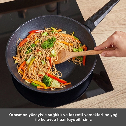 Karaca Biodiamond Antibakteriyel Kulp Wok Tava 28 Cm Karaca Biodiamond Antibakteriyel Kulp Wok Tava 28 Cm