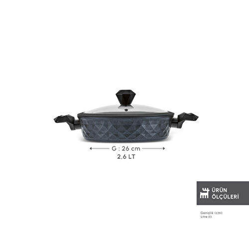 Karaca Biodiamond Antibakteriyel Kulp Karnıyarık Tencere 26 Cm Karaca Biodiamond Antibakteriyel Kulp Karnıyarık Tencere 26 Cm