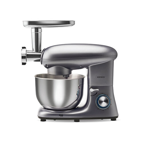 Karaca Multichef Kıyma Çekme /Sucuk-Sosis/İçli Köfte Aparatlı Hamur Yoğurma Makinesi Antrasit 1900W 5,5L
