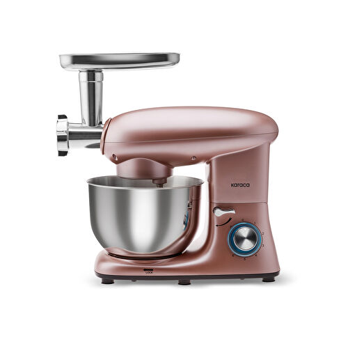 Karaca Multichef Kıyma Çekme /Sucuk-Sosis/İçli Köfte Aparatlı Hamur Yoğurma Makinesi Rosegold 1900W 5,5L