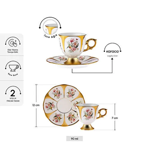 Karaca Söke 2 Kişilik Kahve Fincan Takımı 90 ml Karaca Söke 2 Kişilik Kahve Fincan Takımı 90 ml