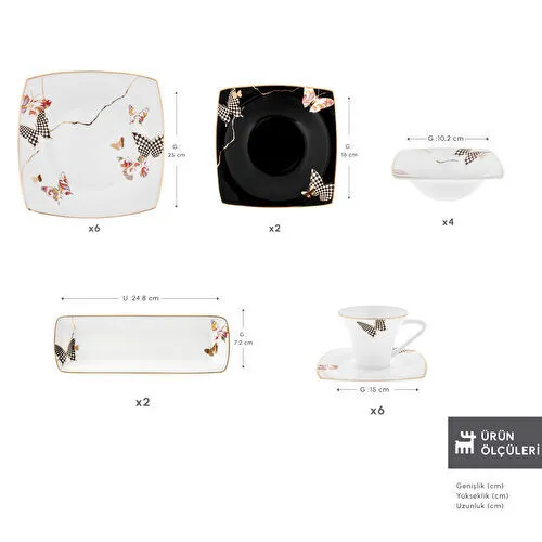 Karaca Fine Pearl Unique 26 Parça 6 Kişilik Kahvaltı Takımı Karaca Fine Pearl Unique 26 Parça 6 Kişilik Kahvaltı Takımı