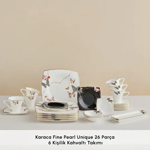 Karaca Fine Pearl Unique 26 Parça 6 Kişilik Kahvaltı Takımı Karaca Fine Pearl Unique 26 Parça 6 Kişilik Kahvaltı Takımı