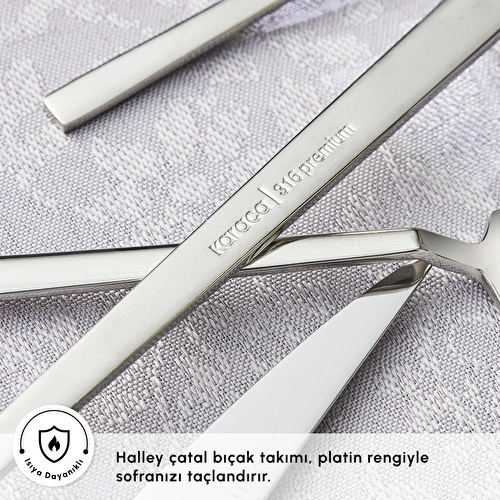 Karaca 316 Premium Halley Platin 12 Kişilik 84 Parça Çatal Kaşık Bıçak Takımı 