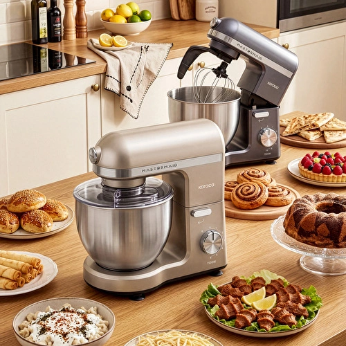 Karaca Mastermaid Chef Pro Çift Kollu Hamur Yoğurma Makinesi Space Gray 1500 W 5L Karaca Mastermaid Chef Pro Çift Kollu Hamur Yoğurma Makinesi Space Gray 1500 W 5L