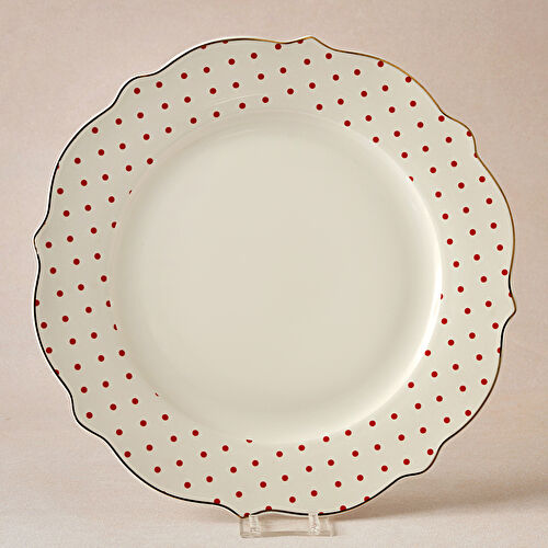 Karaca New Romantic Puantiyeli Servis Tabağı 27 cm Kırmızı