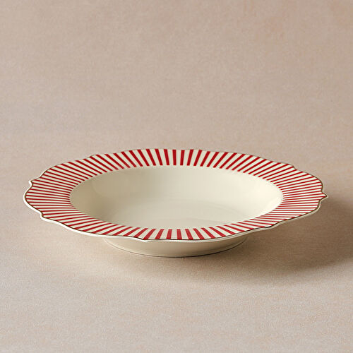 Karaca New Romantic Kırmızı İnce Çizgili Çukur Tabak 24 cm Karaca New Romantic Kırmızı İnce Çizgili Çukur Tabak 24 cm