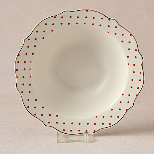 Karaca New Romantic Puantiyeli Kase 17 cm Kırmızı 