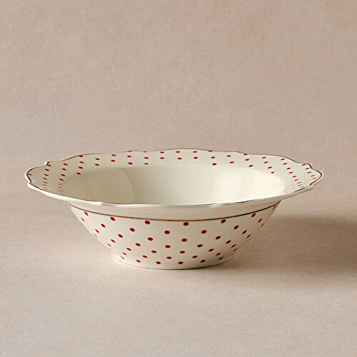 Karaca New Romantic Puantiyeli Kase 17 cm Kırmızı 