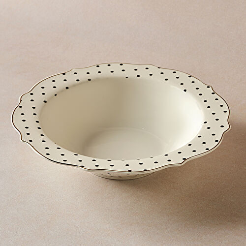 Karaca New Romantic Puantiyeli Bol Kase 25 cm Siyah 