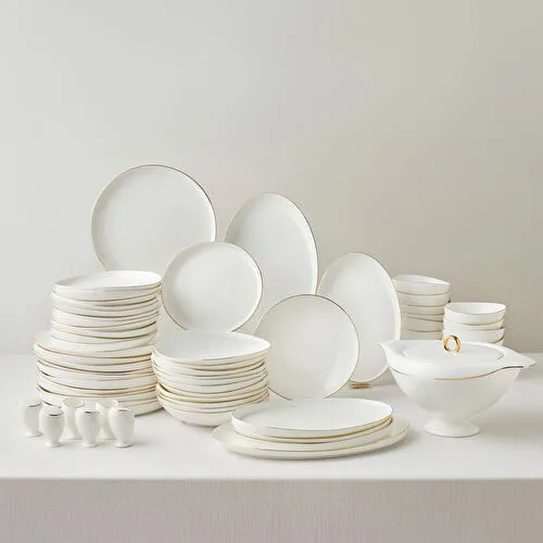 Karaca Fine Pearl Extra Wilderness 62 Parça 12 Kişilik Yemek Takımı Gold