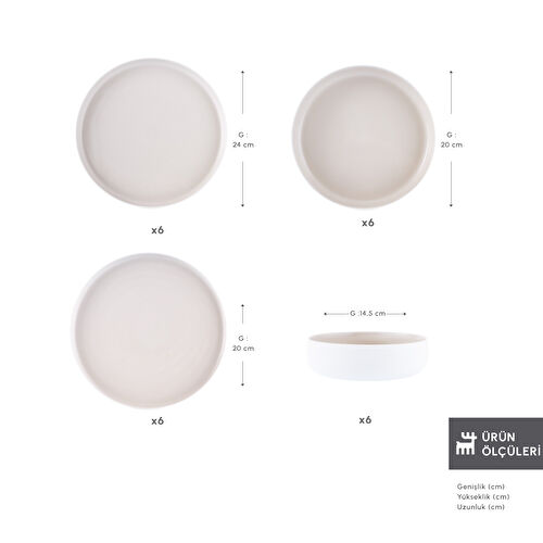 Karaca Earth Collection Finesse 24 Parça 6 Kişilik Yemek Takımı Bej Karaca Earth Collection Finesse 24 Parça 6 Kişilik Yemek Takımı Bej
