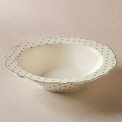 Karaca New Romantic Puantiyeli Bol Kase 25 Cm Yeşil