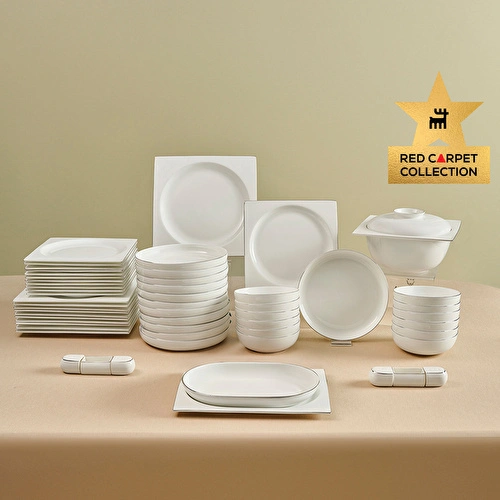 Karaca Red Carpet Collection Fine Pearl Extra Nish 58 Parça 12 Kişilik Yemek Takımı Platin