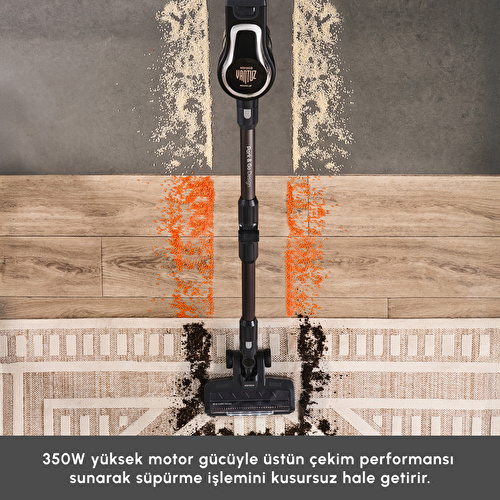 Karaca Vantuz Power Up Pro Dikey Süpürge Black Chrome