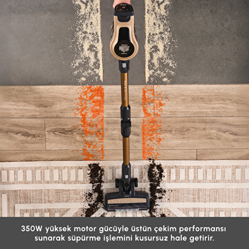 Karaca Vantuz Power Up Pro Dikey Süpürge Mineral Gold Karaca Vantuz Power Up Pro Dikey Süpürge Mineral Gold