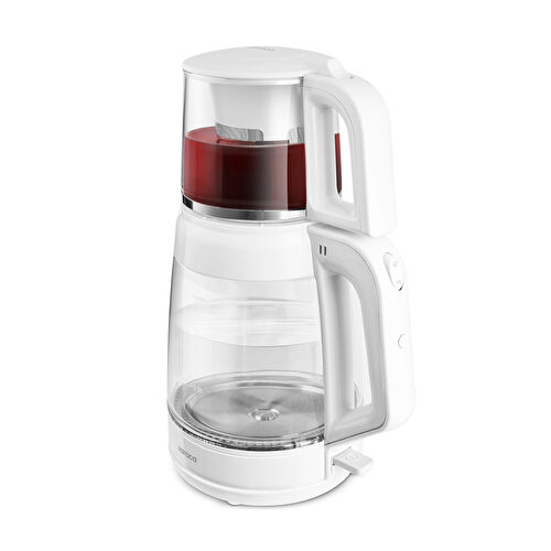 Karaca Glass Tea XL 2 in 1 Su Isıtıcı ve Çay Makinesi Matte White