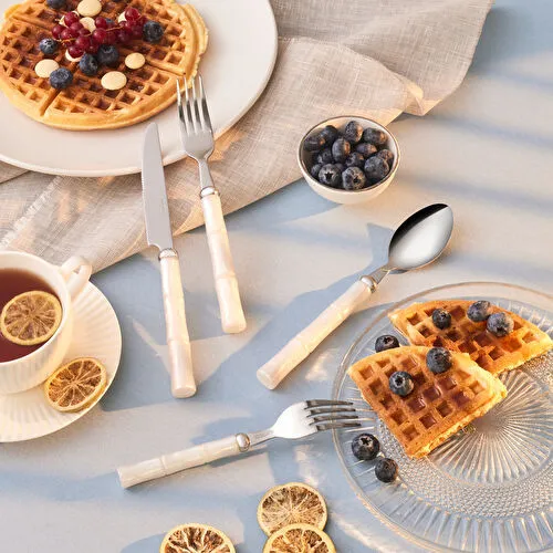 Karaca Ember Krem 6 Kişilik 24 Parça Çatal Kaşık Bıçak Takımı