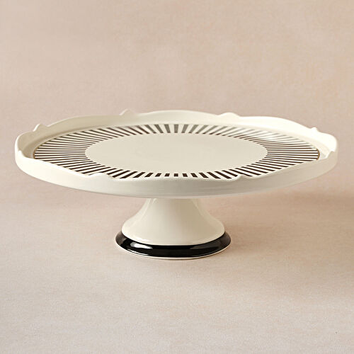 Karaca New Romantic İnce Çizgili Kek Standı 30 Cm Siyah 